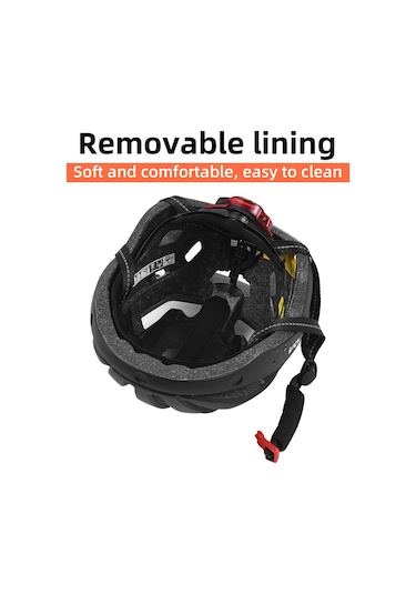 Lixada-Ön Cam Ve Güneşlik Ile Bisiklet Kaskı Güvenlik Ve Koruma Y28193B Siyah