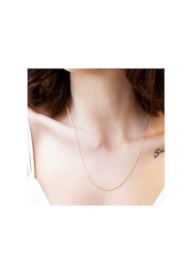 14 Ayar Altın Sarı 55 Cm Zincir Kolye N11.3572