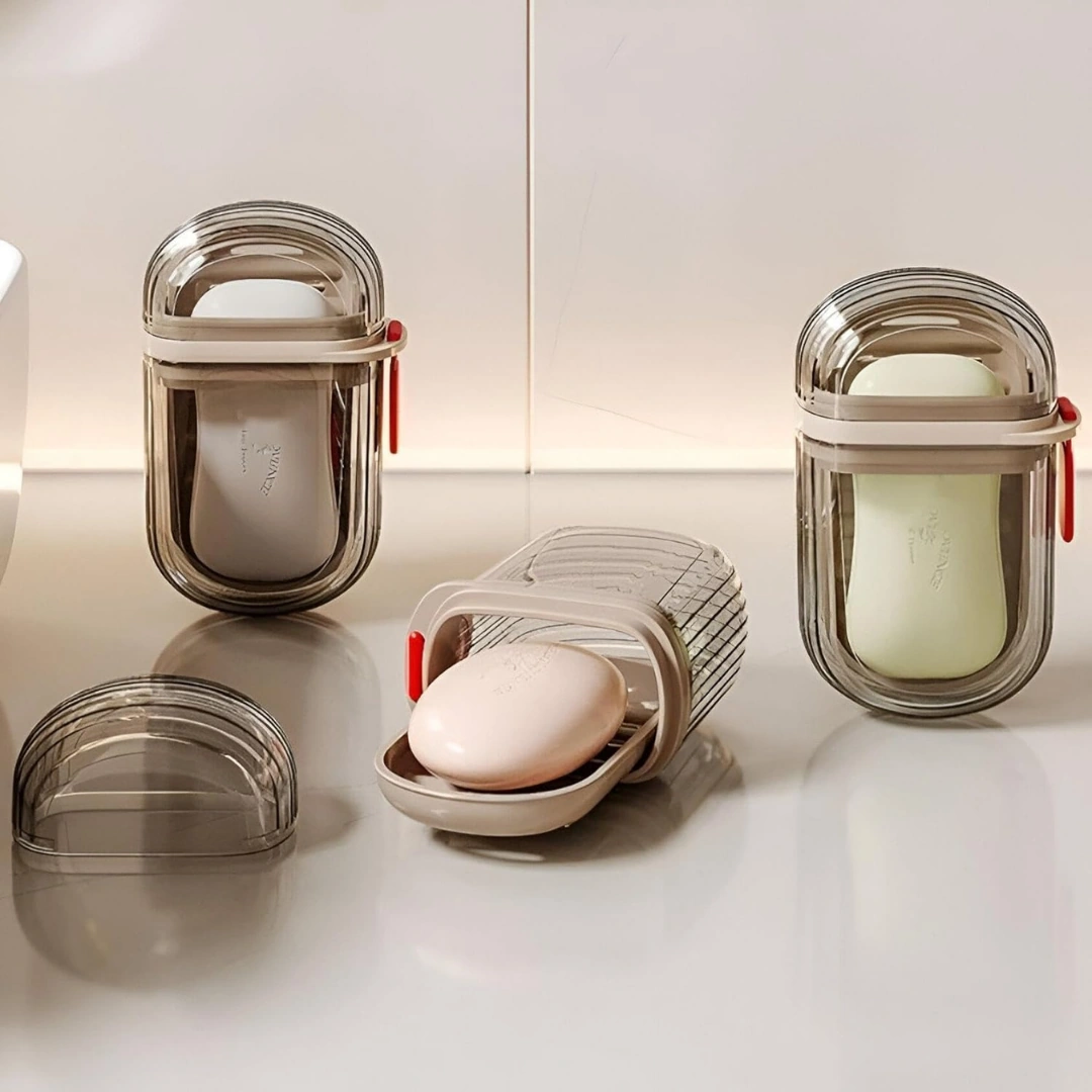 Şeffaf Kutu Şeklinde Plastik Katı Sabunluk Pratik Kullanımlı Hijyenik Banyo Sabun Kabı Diğer