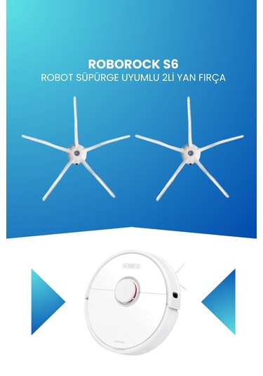 Roborock S6 Robot Süpürge Uyumlu 2li Yan Fırça