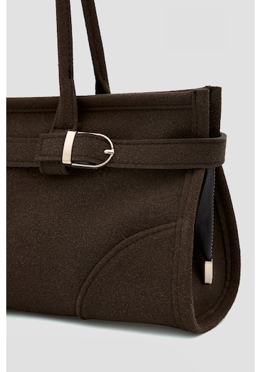 Enyola Vintage Süet Çanta Kahve Kahve