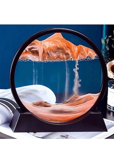 Dekoratif Yuvarlak Şık Kum Tablosu 7 Inç Orta Boy Yuvarlak Kum Tablosu Kum Saati Şeklinde Kum Tablo