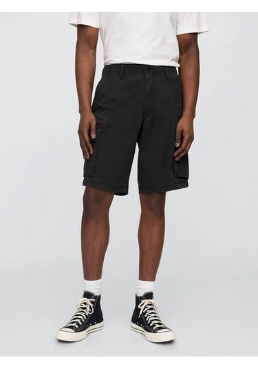 Gap 703768001 V-11 In Erkek Kargo Şort Siyah