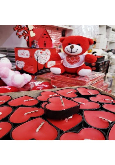 Tealight Kalp Mum Çok Renkli