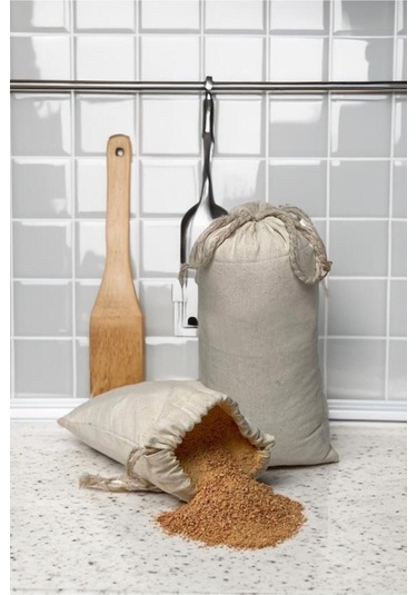 Pamuklu Organik Bez Tarhana Torbası 3'lü Bej