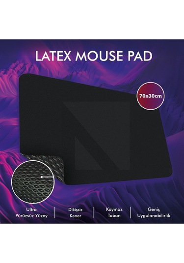 MP05 - 70x30 Large Siyah Gaming Mousepad Ev, Ofis, Oyun