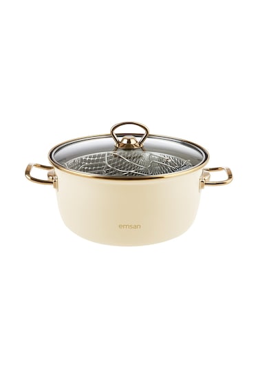 Emsan Nostalji Emaye Kızartma Tenceresi Bej
