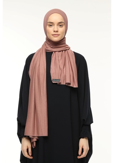 Tesettür Penye Şal Düz Koyu Gül Kurusu