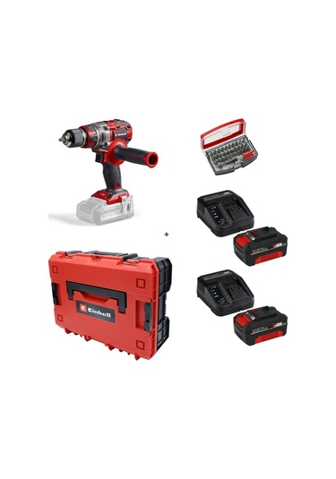 Einhell TP-CD 18/80 Li Bl Solo Darbesiz Matkap Vidalama + 2 x 4 Ah Starter Kit Akü Çanta ve Bits Uç Dahil