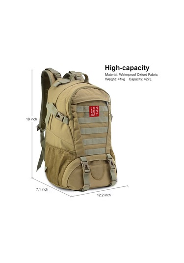 Junsunmay J003 27l Su Geçirmez Açık Molle Seyahat Sırt Çantası Sırt Çantası Kamp Yürüyüş Çantası Haki