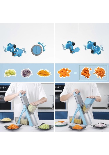 Mutfak İçin Sebze Doğrayıcı, Çıkarılabilir Bıçaklı Çok Fonksiyonlu Sebze Doğrayıcı, Yüksek Verimli Manuel Paslanmaz Çelik Bıçak Diğer