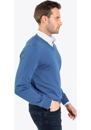 Karaca Erkek Regular Fıt Triko Kazak-koyu Mavi 113301003-237 Koyu Mavi