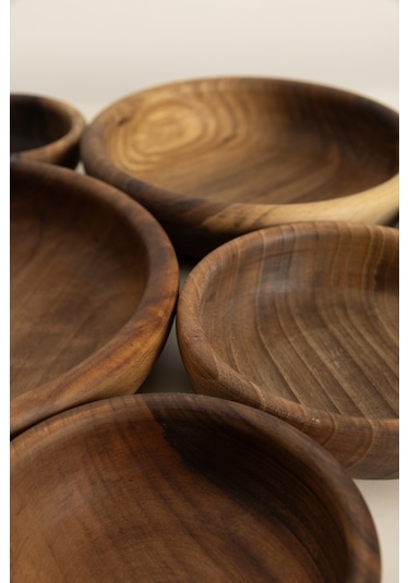 Walnut 6'lı El Yapımı Doğal Ceviz Kase Takımı 1293