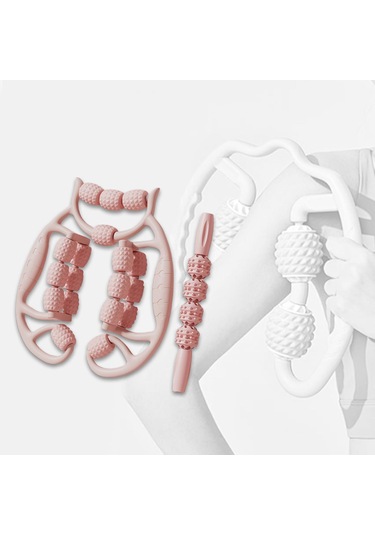 Suntek 2 Adet Kas Silindiri Masaj Aletleri El Silindirleri Kollar Pembe