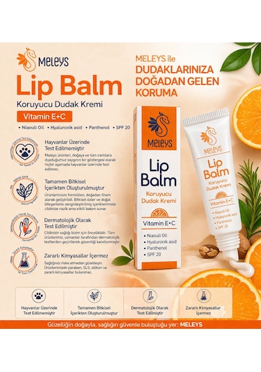 Meleys Vitamin E+C Koruyucu Dudak Kremi SPF20