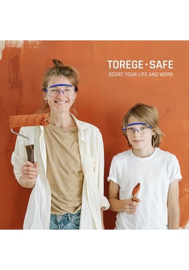 Elmpaly Pembe Anti Fog Güvenlik Gözlüğü Ayarlanabilir Çerçeve Çizilmeye Dayanıklı Lens İş Spor