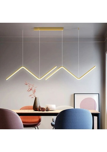 Sarsala / 120 Cm / Sarkıt Avize / Gold Gövde / 3 Renk Işık Gold Boya