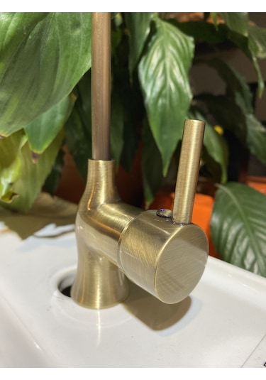 İsaoğlu Yapı Arıtma Musluğu Antik Gold Arıtma Bataryası Mat Antik Gold Arıtıcılı Musluk Pirinç Batarya Gold