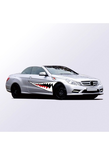 Novahub Çift Büyük Beyaz Köpekbalığı Yansıtıcı Araba Çıkartmaları Aksesuarlar