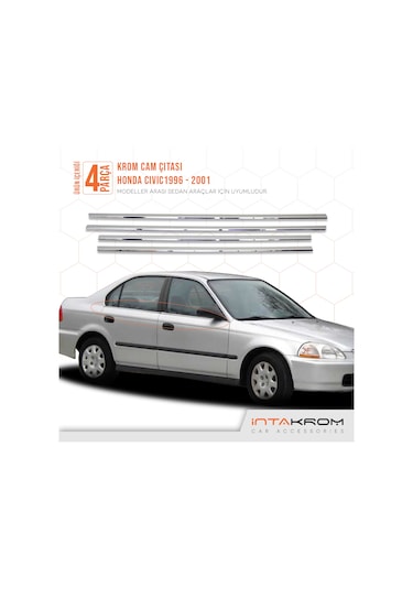 intakrom Honda Civic Krom Cam Çıtası 4 Parça 1996 - 2001 N11.5050