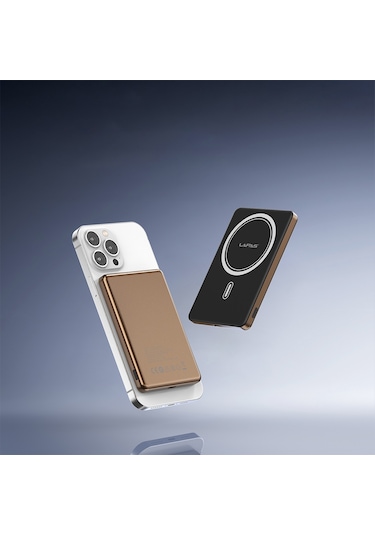 Lapas Lp-pw003 Ultra İnce Hızlı Şarj Özellikli Wireless Powerbank 5000mah 15w Gold