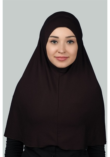 Hazır Türban Pratik Eşarp Tesettür Hijab - Namaz Örtüsü Xl Koyu Kahverengi