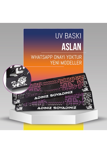 Aslan Plakalık, 2 Adet Premium Uv Baskı, Plakalıkhane