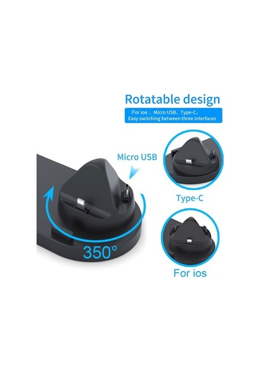 Fastbuy 15w Kablosuz Şarj İstasyonu: Qi Desteği, İos, Android, İwatch, Airpods Uyumlu, Siyah