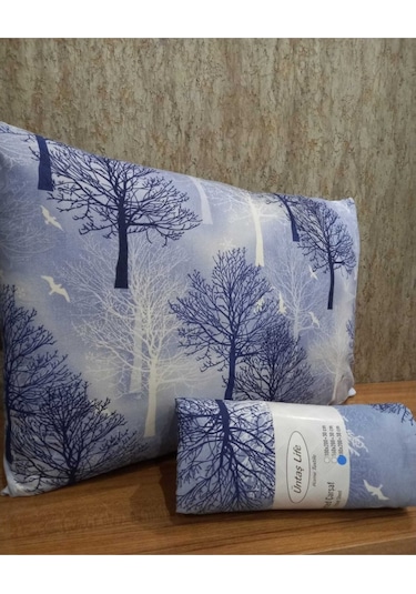 Üntaş Çift Kişilik Lastikli Çarşaf + Yastık Kılıfı Mavi 2 Adet