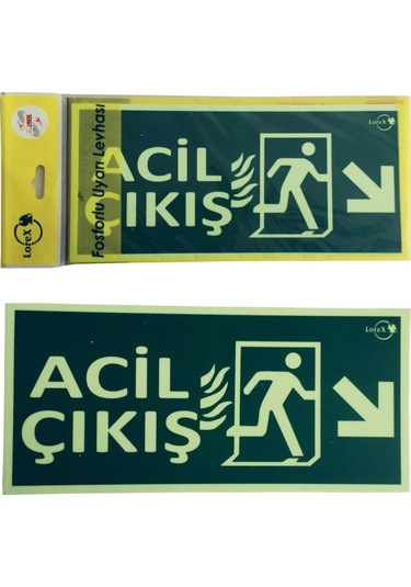 Lorex Acil Çıkış Fosforlu Levhası Aşağı Sağ (Dekota Malzeme)