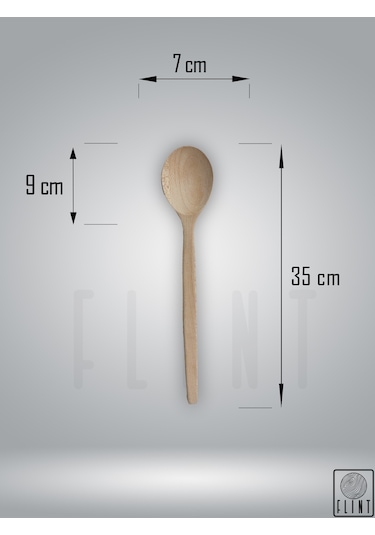 Gürgen Ağacı El Yapımı Tahta Ahşap Kaşık Mutfak Yemek Kaşığı 35cm
