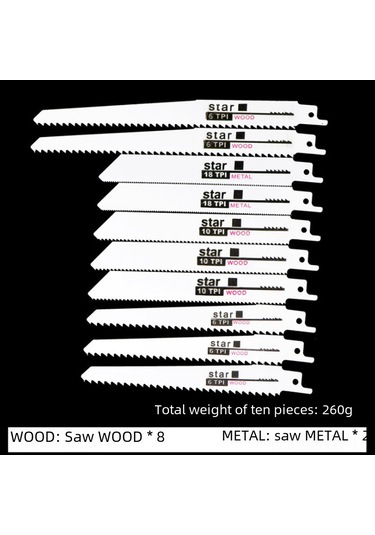 Symbee 10'lu Fantezi Testere Blades Seti - Ahşap, Metal Ve Plastik Kesim İçin İnce Ve Kalın Dişli Uyumlu Testere Bıçakları