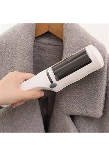 Buffer Taşınabilir Elektrostatik Hazneli Rulo Şeklinde Evcil Hayvan Tüyü Saç Toplayıcısı Mavi