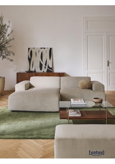 Most Mollista 2 Modül Sol Köşe Koltuk Ekru Fitilli Kadife Kumaş Y