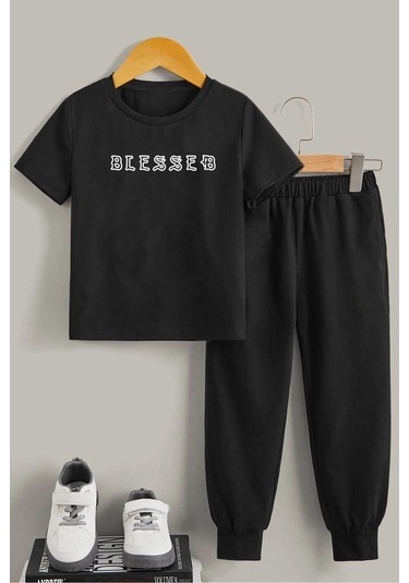 Çocuk Blesseb Alt - Üst Eşofman Takımı Siyah