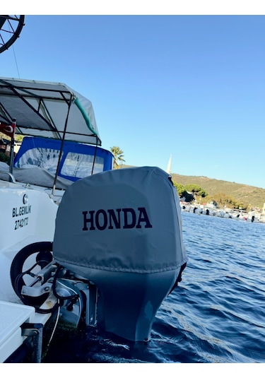 Tekne Motor Kılıfı Dıştan Takma Marin Deri Honda 100 Hp