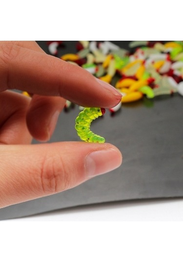 Tongxida 100 Adet Kırmızı Başlı Ekmek Solucanı Sahte Yem Paketi