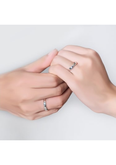 Chavin 4 Mm Söz Nişan Gri Bayan Erkek Çelik Yüzük Eh24By Gümüş