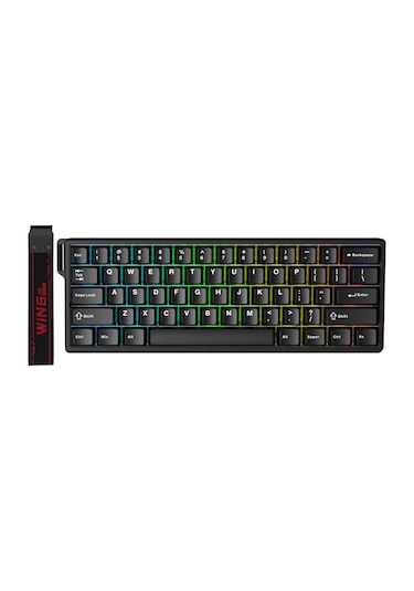 Aula Win60 He Manyetik Klavye Rapid Trigger Graywood Swtich 8000hz Rgb Tkl Hot Swap Oyuncu Klavyesi Siyah