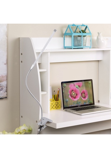 Yunboo 10w Monokrom Işıklı Şarjlı Sürekli Dimmable Klemli Lamba - Dormoda Yatak Odası Kitap Okuma Işığı Parlak Gümüş Gümüş