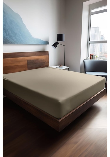 Soley Mix & Match Plain %100 Pamuklu Ranforce 100 X 200 Tek Kişilik Çarşaf Bej