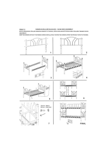 Argimo Zambak Yavrulu Genç Çocuk Odası Metal Mavi Ranza 90x200