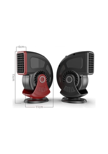 Folinda 12v Araba Isıtıcı 120w Büyük Güçlü Kışlık Buğu/buz Temizleyici Soğuk/sıcak Hava Çift Mod 2 Seviye Ayar Siyah-kırmızı