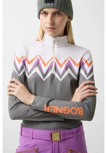 Bogner Sport First Layer Beline Termal Kadın Kayak Içlik İçlik Gri-turuncu