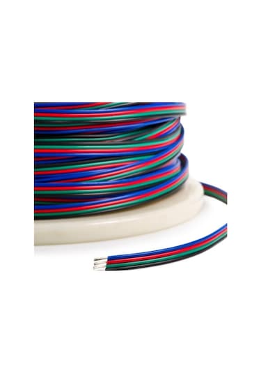 10 Metre Rgb Kablo 4 Lü Şerit Led Kablosu 4x0.22 Kalaylı %100 Bakır-4731
