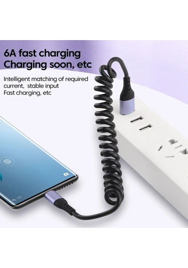 Tongxida 25 Cm 1 M Araba Usb C Kısa Hızlı Şarj Veri Kablosu 6a Çift Usb C To Usb C 0.25m-1m