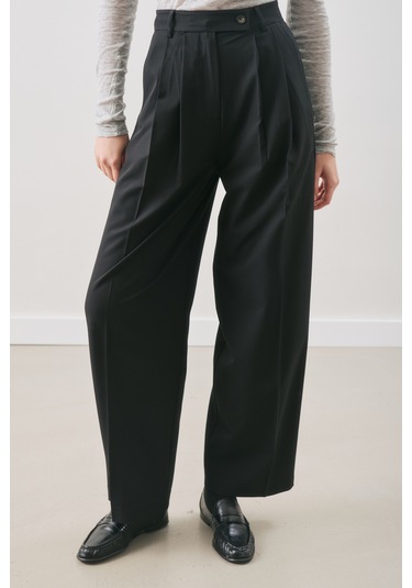 Classıc Pileli Pantolon Siyah Siyah