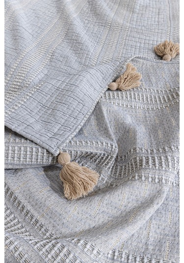 Koza Home Assos Gri Taş Yıkama Çift Kişilik Yatak Örtüsü 230x250 5037 Gri