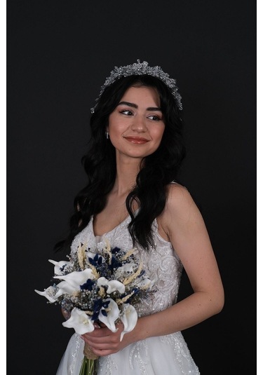 FdayAksesuar Gelin Saç Aksesuarı Azra Inci Boncuklu Gelin Kına Tacı Saç Aksesuarı FRDY31661