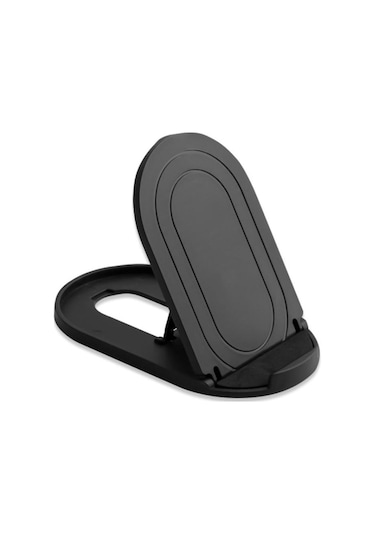 Siyah Vaorlo Ayarlanabilir Mini Telefon Tutucu Masa Standı Telefon Oval Braket Mobil Stand Tutucu
